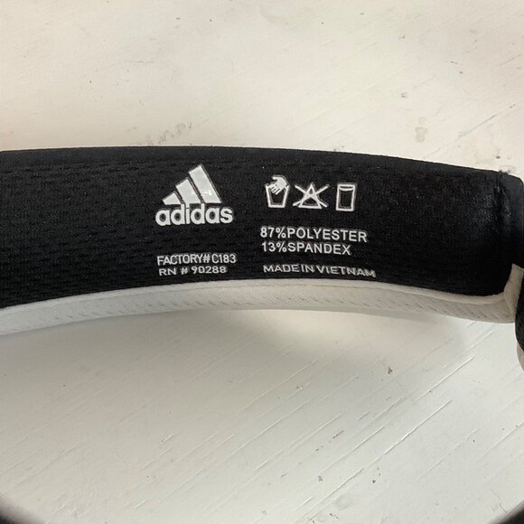 Adidas Climalite Black White Three Stripe Triangle Logo Visor Hat One Size - Picture 5 of 5